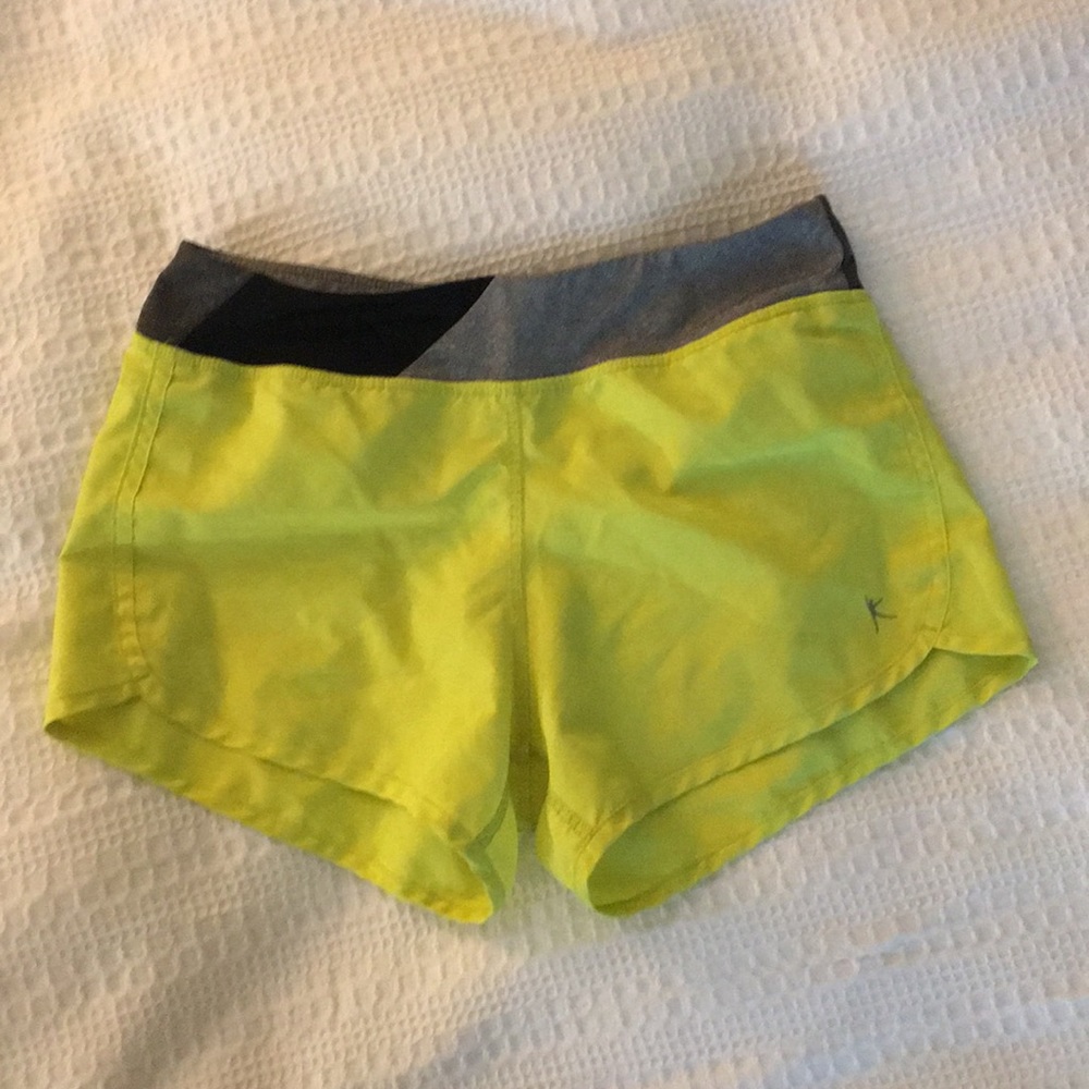 yellow active wear shorts